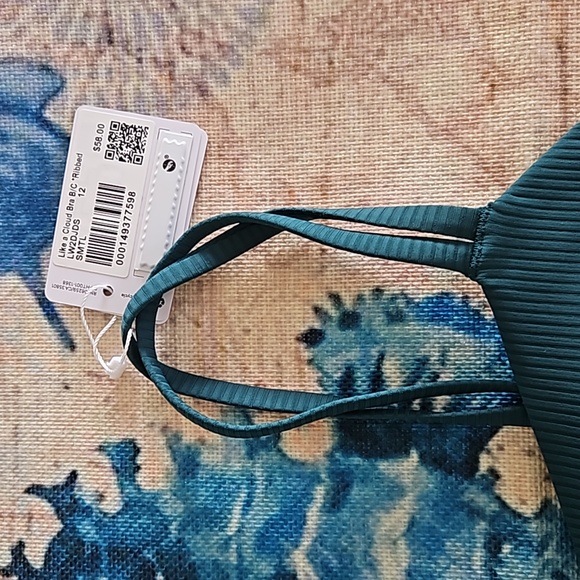 Lululemon Like a Cloud Ribbed Bra Size 12 Storm Teal - Picture 9 of 12
